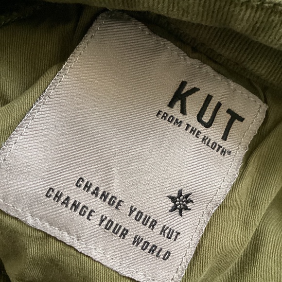 KUT from the Kloth Pattie High Waist Wide Leg Jeans (Petite) (Army Green) 8P - Picture 5 of 7